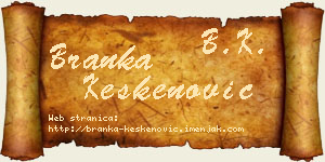 Branka Keskenović vizit kartica
